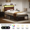 Hausource Industrial Twin Size Bed Frame with Storage LED Headboard, Charging Station, No Box Spring Needed - 2 of 4