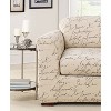 2pc Stretch Pen Pal Chair Slipcovers Parchment: Velvet & Spandex, Fits Side Chairs - Waverly Home - 4 of 4