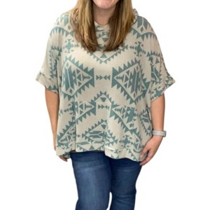 Women's Aztec Hoodie Pullover - honeyme - 1 of 3