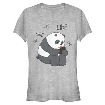 Juniors Womens We Bare Bears Panda Internet Likes T-Shirt