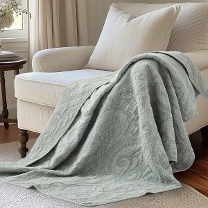 Helena Sage Quilted Throw - Levtex Home - 1 of 4