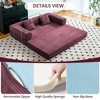 JOYRACER 81.6" King Size Convertible Sleeper Sofa Bed with 2 Pillows, Folding Mattress Couch, Removable Washable Floor Sofa for Small Spaces - 2 of 4