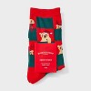 Women's Bear Checkered Christmas Crew Socks - Wondershop™ Red/Green 4-10 - 2 of 3
