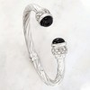 Ross-Simons Italian Black Onyx and 1.30 ct. t.w. CZ Twisted Cuff Bracelet in Sterling Silver - 3 of 4