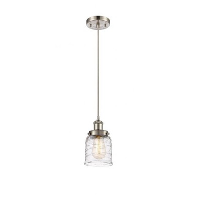 Bell - 1 Light Cord Hung Mini Pendant In Industrial Style-10 Inches Tall and 5 Inches Wide