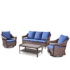 Buenhomino 4 Pieces Patio Furniture Set, Outdoor Swivel Glide Chairs with Sofa and Coffee Table, All-Weather Patio Conversation Set for Backyard - 2 of 4