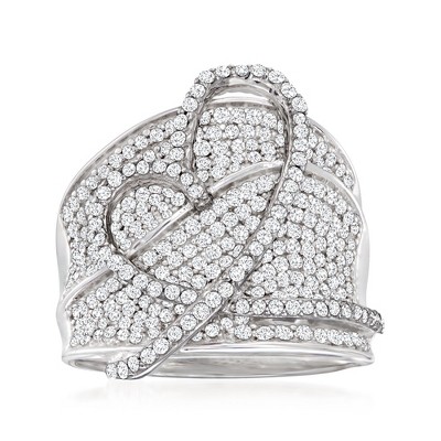 Ross-Simons 1.40 ct. t.w. Diamond Heart Ring in Sterling Silver