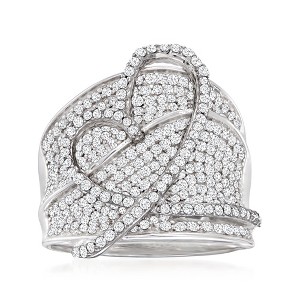 Ross-Simons 1.40 ct. t.w. Diamond Heart Ring in Sterling Silver - 1 of 4