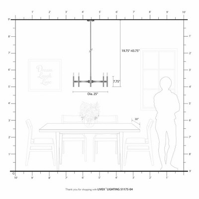 Copenhagen 5-Light Industrial Black Steel Chandelier