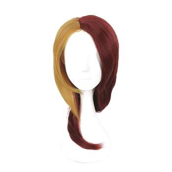 Unique Bargains Women's Wigs 18" Blonde Red with Wig Cap
