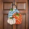 Evergreen Patterned Pumpkin Trio Door Decor - 2 of 3