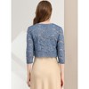 INSPIRE CHIC Women's Elegant 3/4 Sleeve Sheer Floral Lace Open Front Crop Shrug - 3 of 4