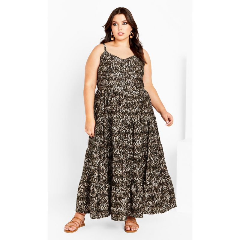 Women's Plus Size Aylin Maxi Dress - taupe | CITY CHIC, 2 of 7