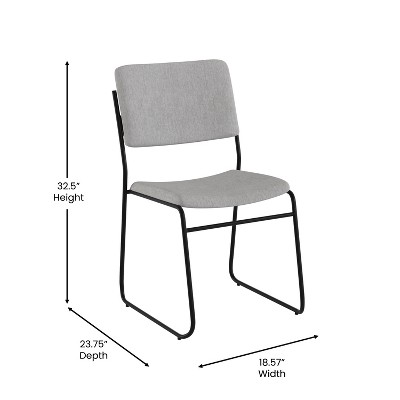 Versatile Armless Stacking Swivel Chair in Gray with Metal Frame