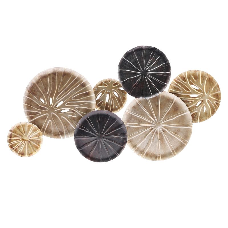 LuxenHome Multi-Color Sand Dollar 47.5" W x 27.5" H Metal Wall Decor Brown, 2 of 11
