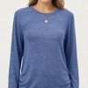 Anna-Kaci Women's Long Sleeve Crew Neck Top with Relaxed Fit and Soft Knit Fabric - 3 of 4