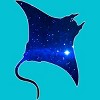 Girl's Design By Humans Space Manta Ray By Shrenk T-Shirt - 2 of 3