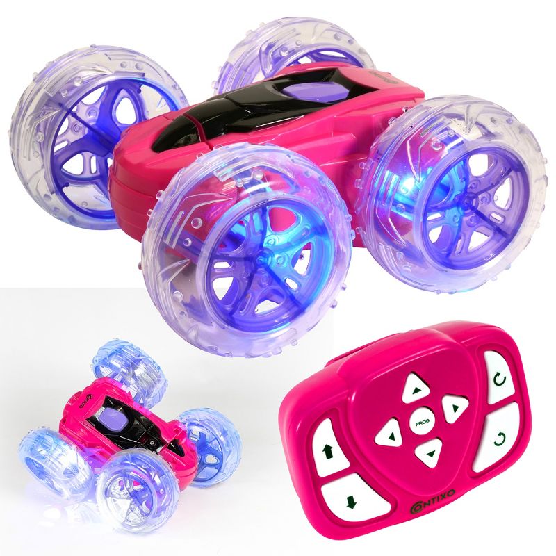 Contixo SC3 RC Flip Racer Stunt Car 2-pack Pink and Blue, 3 of 10