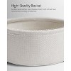 Simple Trending Small Bedside Table with Fabric Basket Cement Gray + Cream White - 3 of 4