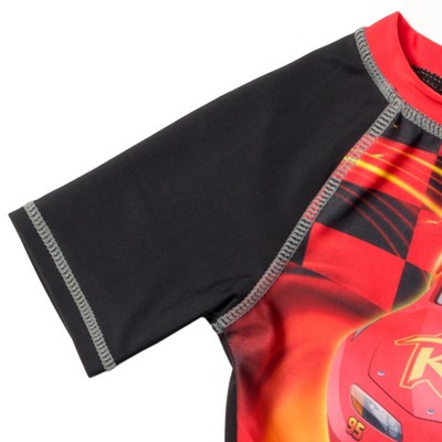 Disney Pixar Cars Lightning McQueen Little Boys Rash Guard and Swim Trunks Outfit Set Multicolor 6 — фото 7