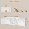 55" Double Cat Litter Box Enclosure, Hidden Cat Furniture Cabinet, TV Stand Side Table, Wood Finish - 2 of 4