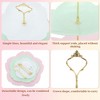 Unique Bargains 3 Tier Dessert Cupcake Stand Flower Shape Cup Cake Holder Tower White Pink Green - 3 of 4