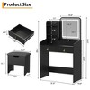 Vanity Desk, Makeup Vanity Table with 3 Lighting Color Adjustable Mirror and Charging Station, Dressing Table Set with 2 Large Drawers, 4 Open - 2 of 4