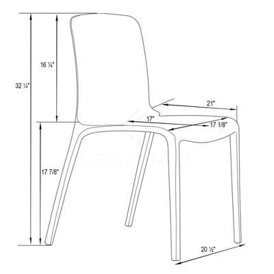 Murray Transparent Black Modern Stackable Dining Chair