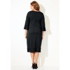 Catherines Women's Plus Size Bell Sleeve Ponte Mesh Shift Shirtdress - 3 of 4