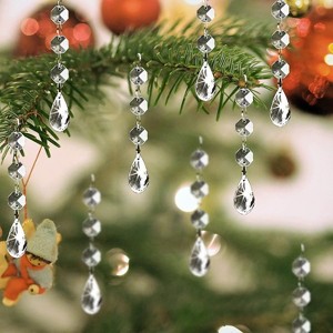 Aoibox 30pcs Acrylic Crystal Hanging Ornaments 3.8in Teardrop Beads for Christmas Tree Chandelier Garland Centerpiece Decor - 1 of 4