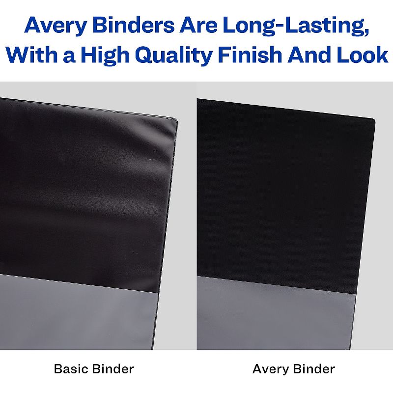 Avery Mini Durable Binder with Round Rings 5 1/2 x 8 1/2 1" Capacity Black 27257, 3 of 8