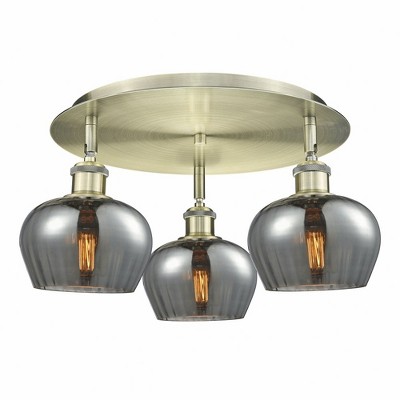 Fenton - 3 Light Flush Mount In Art Deco Style-8 Inches Tall and 18.25 Inches Wide