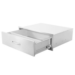 30" W x 23" D x 10" H Stainless Steel Built-in Drawer,Flush Mount BBQ Single Drawers with Divider - 1 of 4