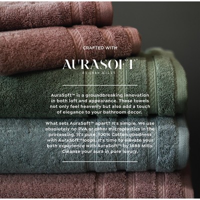 AuraSoft Light Gray Cotton 4-Piece Bath Towel Set