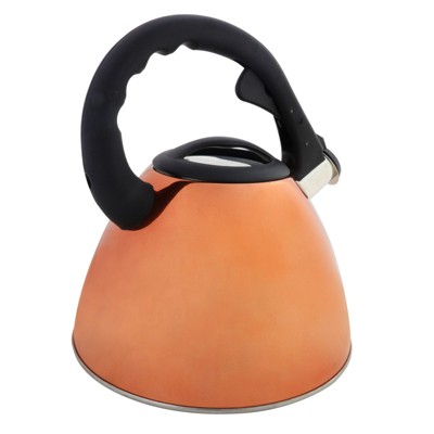 Mr. Coffee Clarendon 2.6 Qt Stainless Steel Whistling Stovetop Tea Kettle in Copper