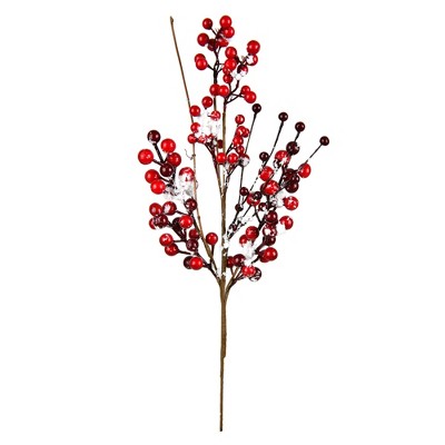 Vickerman 18" Artificial Red Snow Berry Pick, Set of 3