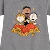 - Peanuts - Peanuts Pumpkin Trio Graphic Short Sleeve Fleece Dress - 2 of 4