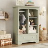 NicBex Kids Open Wardrobe Closet with Safety Rounded Corners, Hanging Rod & Drawers, Bedroom Dresser Storage, Storage Cabinet, Dresser for Closet - 2 of 4