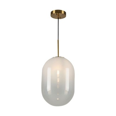 Vita White Ombre Glass and Brass Pendant Light