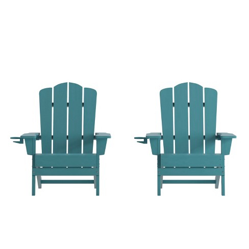 Flash Furniture Newport Adirondack Chair with Cup Holder, Weather Resistant HDPE Adirondack Chair - image 1 of 4