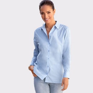 Women's Long Sleeve Button Down Blouse Shirt - LASCANA - 1 of 4
