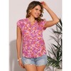 INSPIRE CHIC Women's Floral Ruffled V Neck Cap Sleeve Summer Casual Blouses - 4 of 4