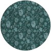 Teal Blue And Aqua Floral Washable Indoor Outdoor Area Rug - 4 of 4