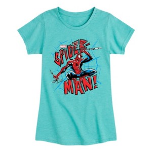 Girls' - Marvel - Spider-man Ink Fitted Short Sleeve Graphic T-Shirt - 1 of 3