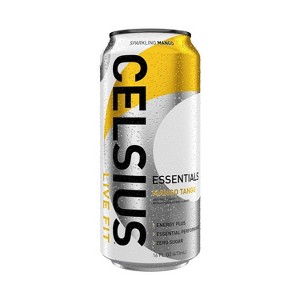 Celsius Essentials Mango Tango Sparkling Functional Energy Drink - 16 fl oz Can - 1 of 4