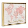 Stupell Industries Going Places Girl's Map Floating Frame Canvas Art, Gold, 31" x 25" - 2 of 4