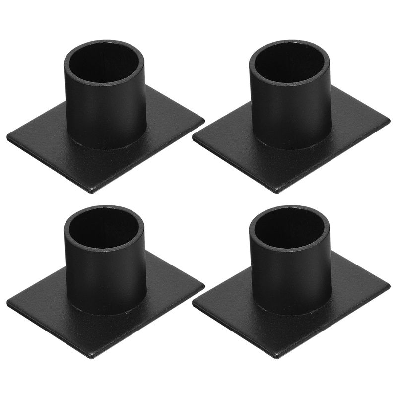 Unique Bargains Decor Party Taper Candle Holders Square Iron Candlestick Black, 1 of 7