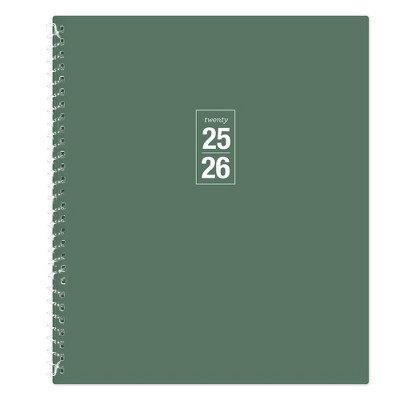 Blue Sky Weekly/Monthly Student Spiral Planner 8"x10" Spiral Fern Green