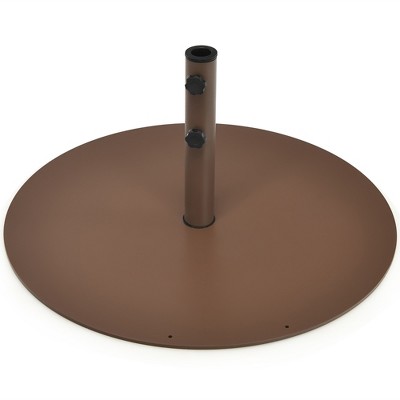 Costway 59LBS Patio Umbrella Base Round Umbrella Stand for Backyard Brown