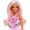 Barbie Fashionistas Doll #238 in Strapless Rose Dress, Pink Hair with Barrette Accessory - 3 of 4
